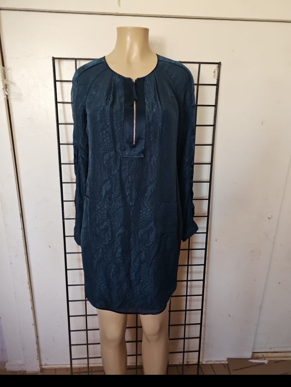 Rebecca Taylor Teal Long Sleeve Shift Dress